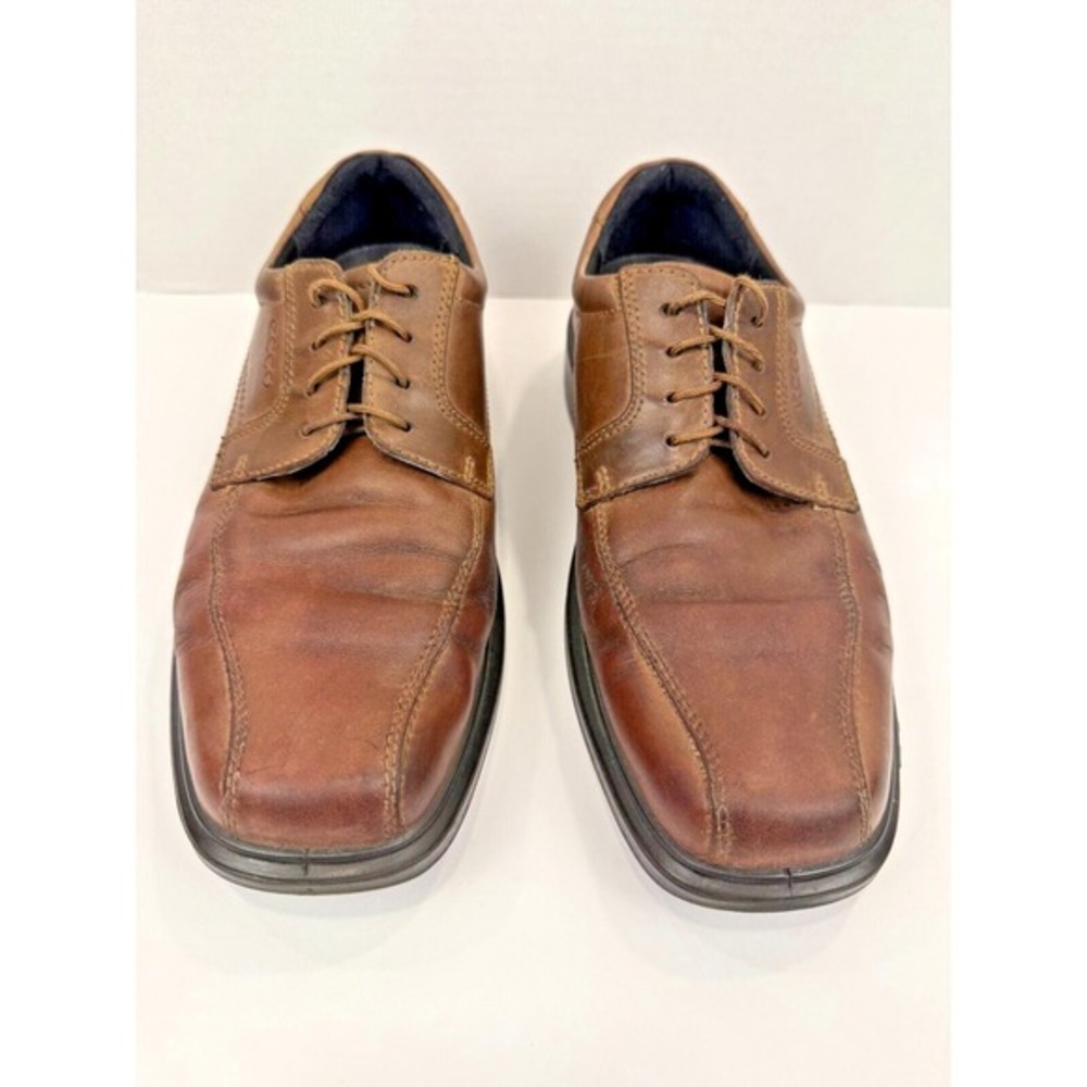 Ecco Helsinki Casual‎ Dress Shoes Men's 44 US 10-10.5 Brown Leather Lace Up GUC